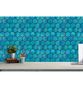 Blue Hexagon Peel and Stick Wall Tile | Kitchen Backsplash Tiles
